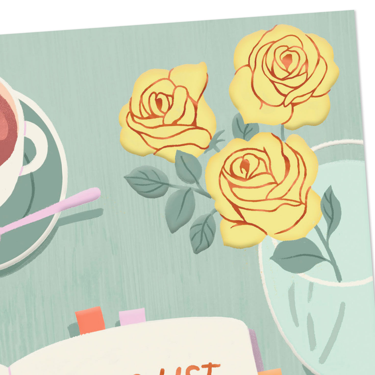 Tea and To Do List Green Get Well Card Card Front Detail image number 4