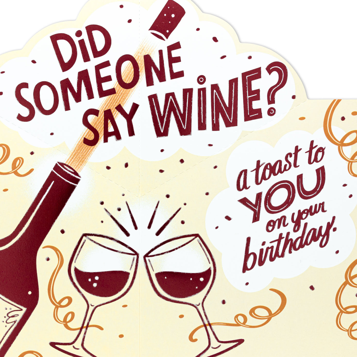Wine Bottle Cork Pop Birthday Card sentiment image number 2