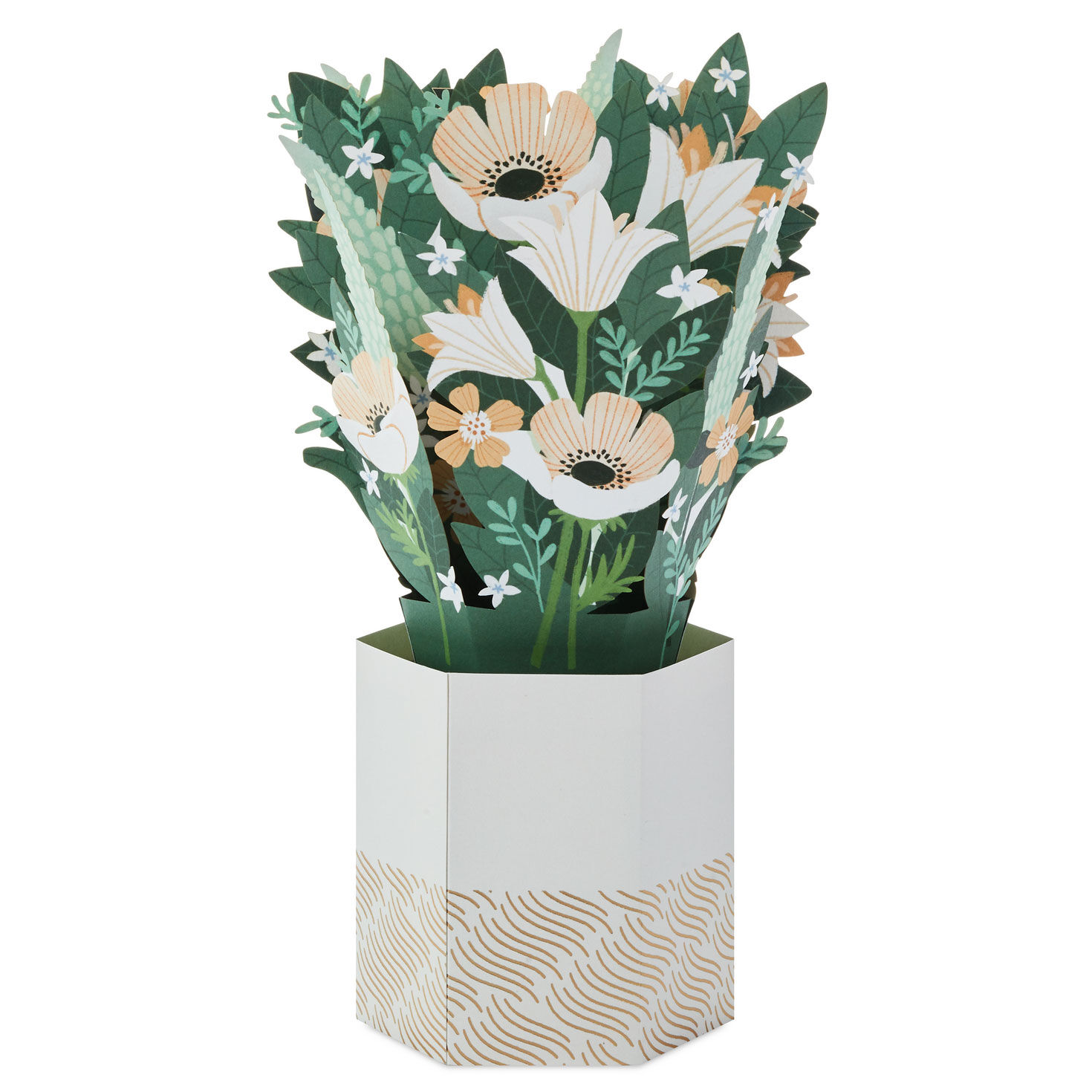 Happy Thoughts Flower Bouquet in Vase 3D Pop-Up Card - Greeting Cards ...