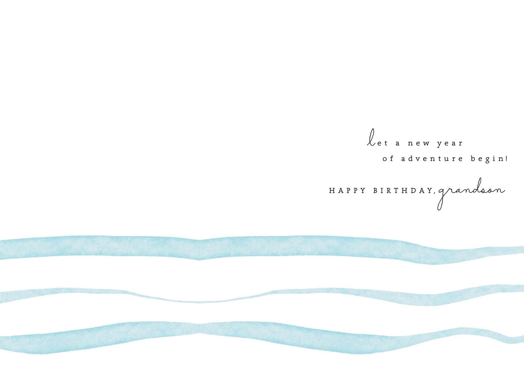 Sailboat on Water Birthday Card for Grandson