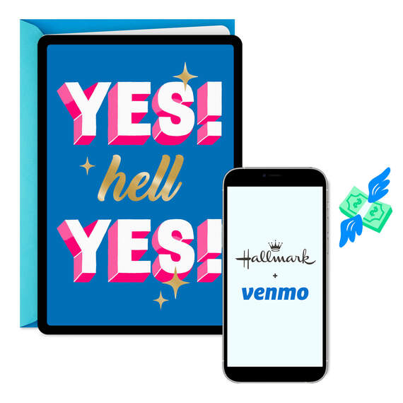 Hell Yes Venmo Congratulations Card, , large image number 1