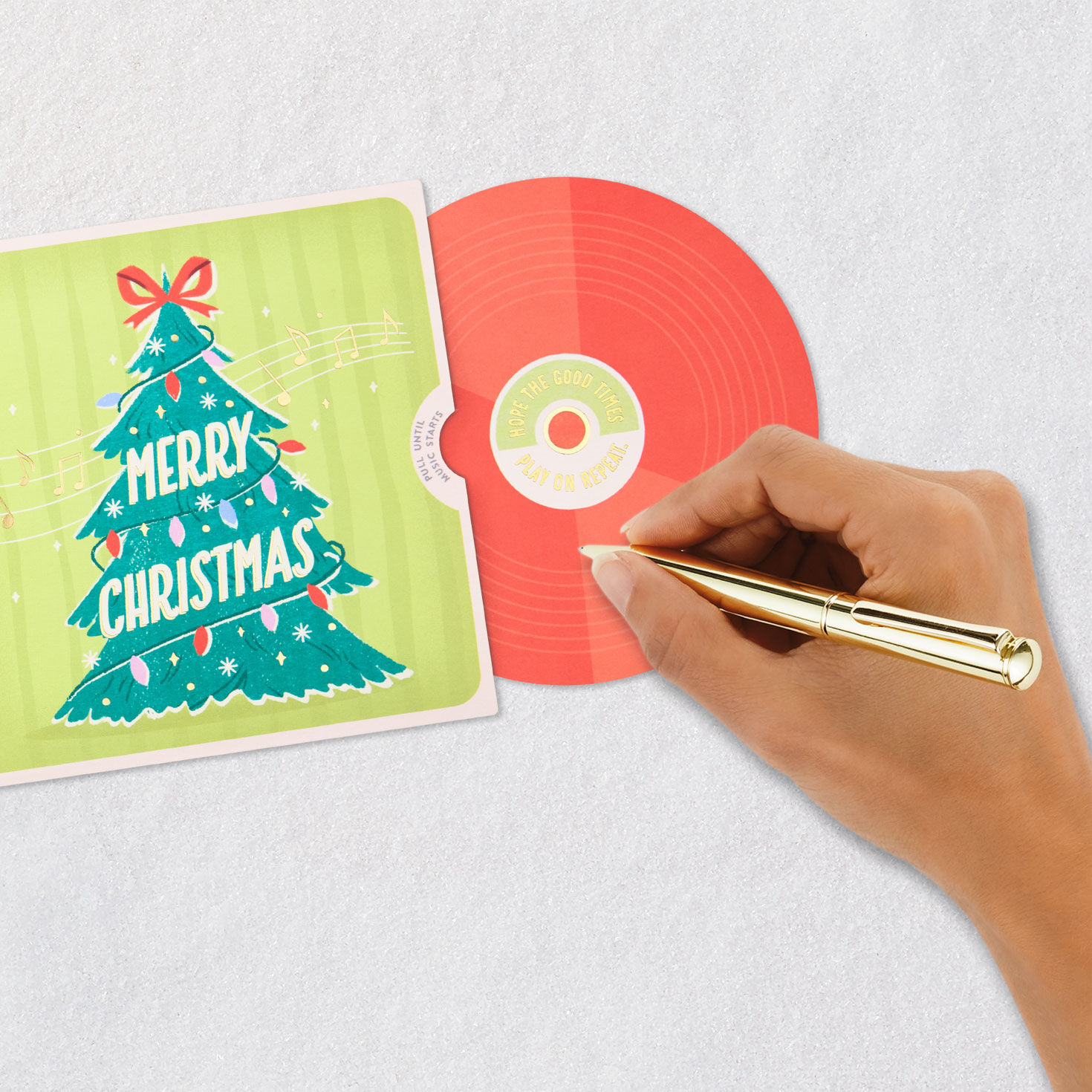 Vintage Record in Sleeve Musical Christmas Card signing card image number 6
