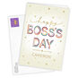 Colored, Gold Letters Personalized Boss's Day Card Card Front with envelope image number 2
