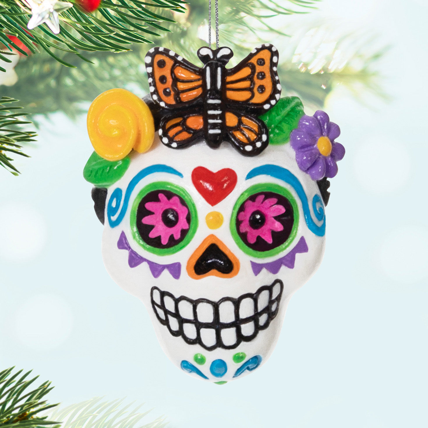 Mini Sweet Sugar Skull Ornament, 1.37", , large image number 2