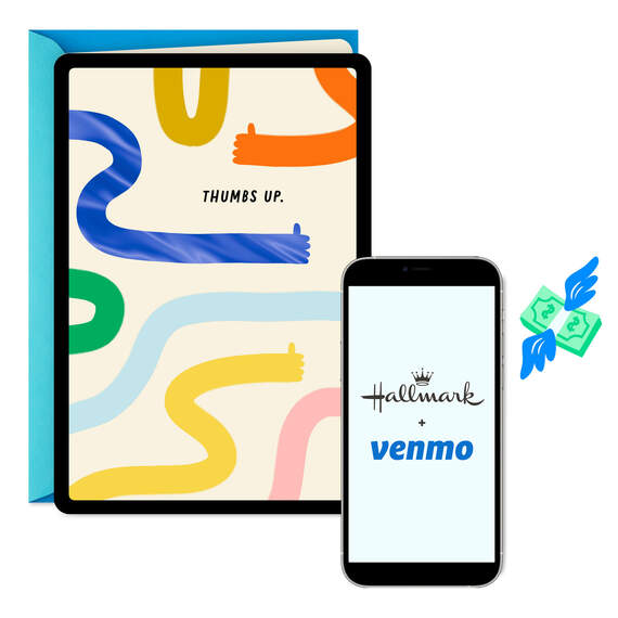 Thumbs Up Venmo Congratulations Card, , large image number 1