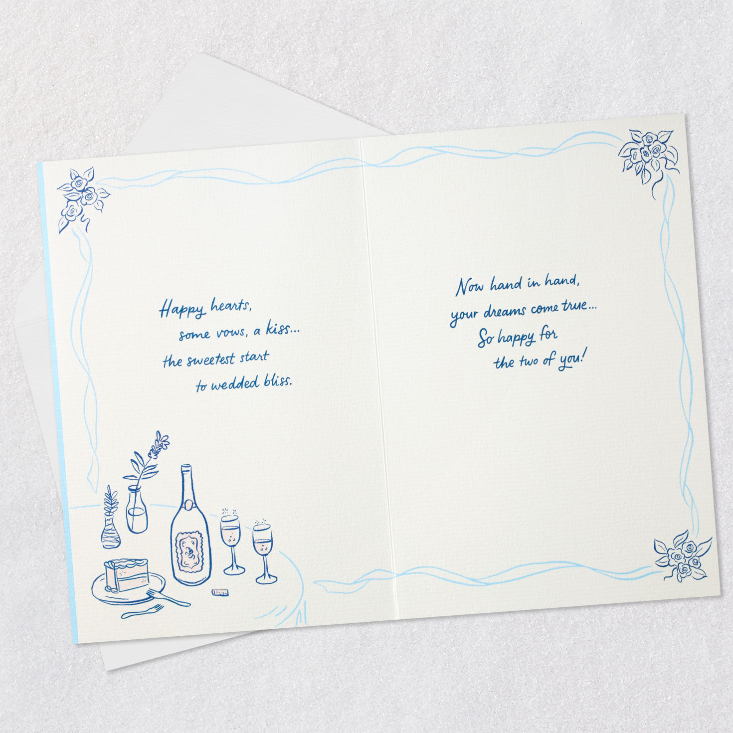 Vintage Wedding Cake Congratulations Wedding Card Open card with envelope image number 4