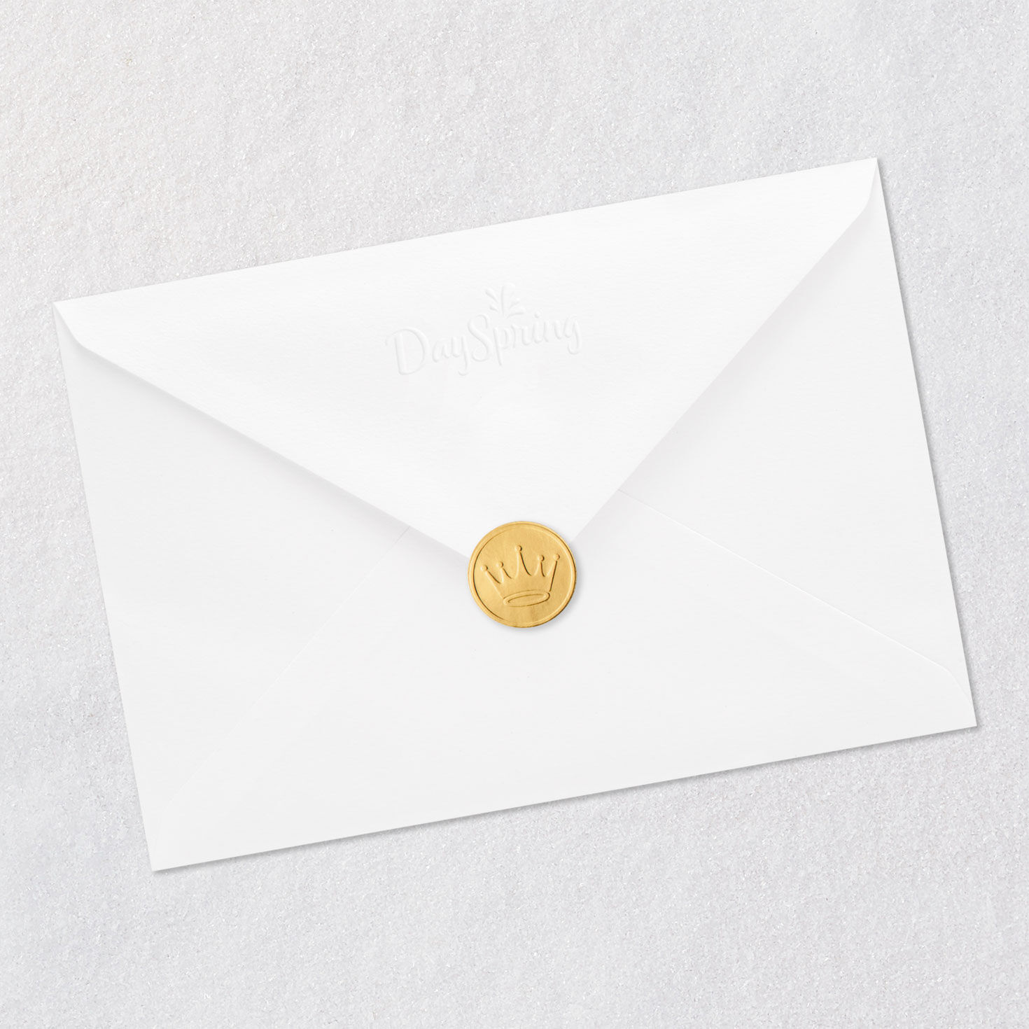 Gold Star on Purple Sky Religious Christmas Card Envelope Back with Seal image number 7