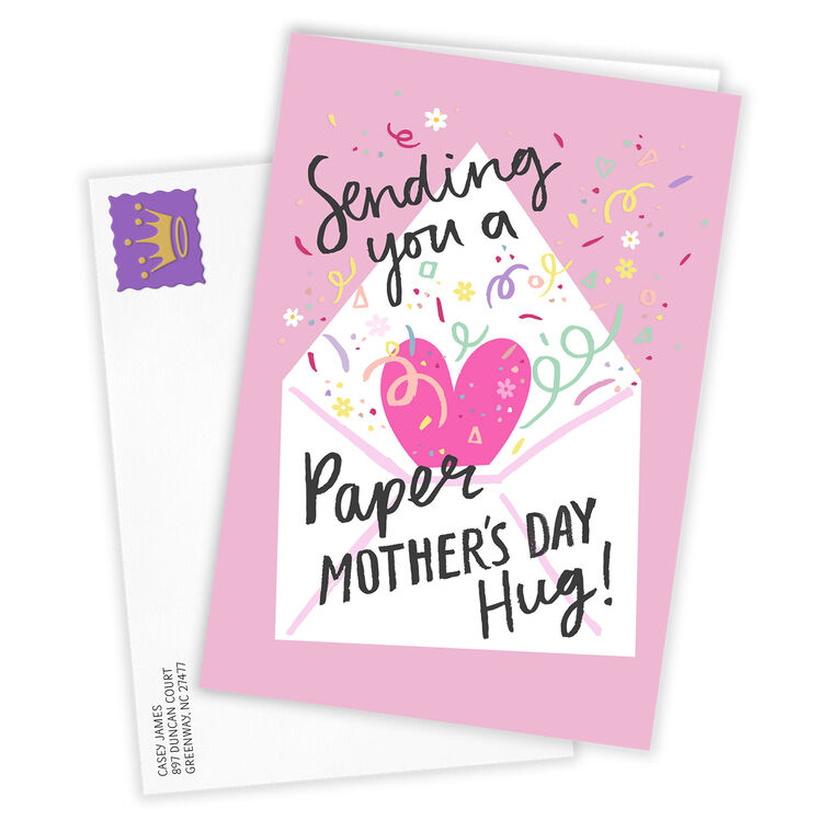 Paper Hug Personalized Mother's Day Card Card Front with Envelope image number 2