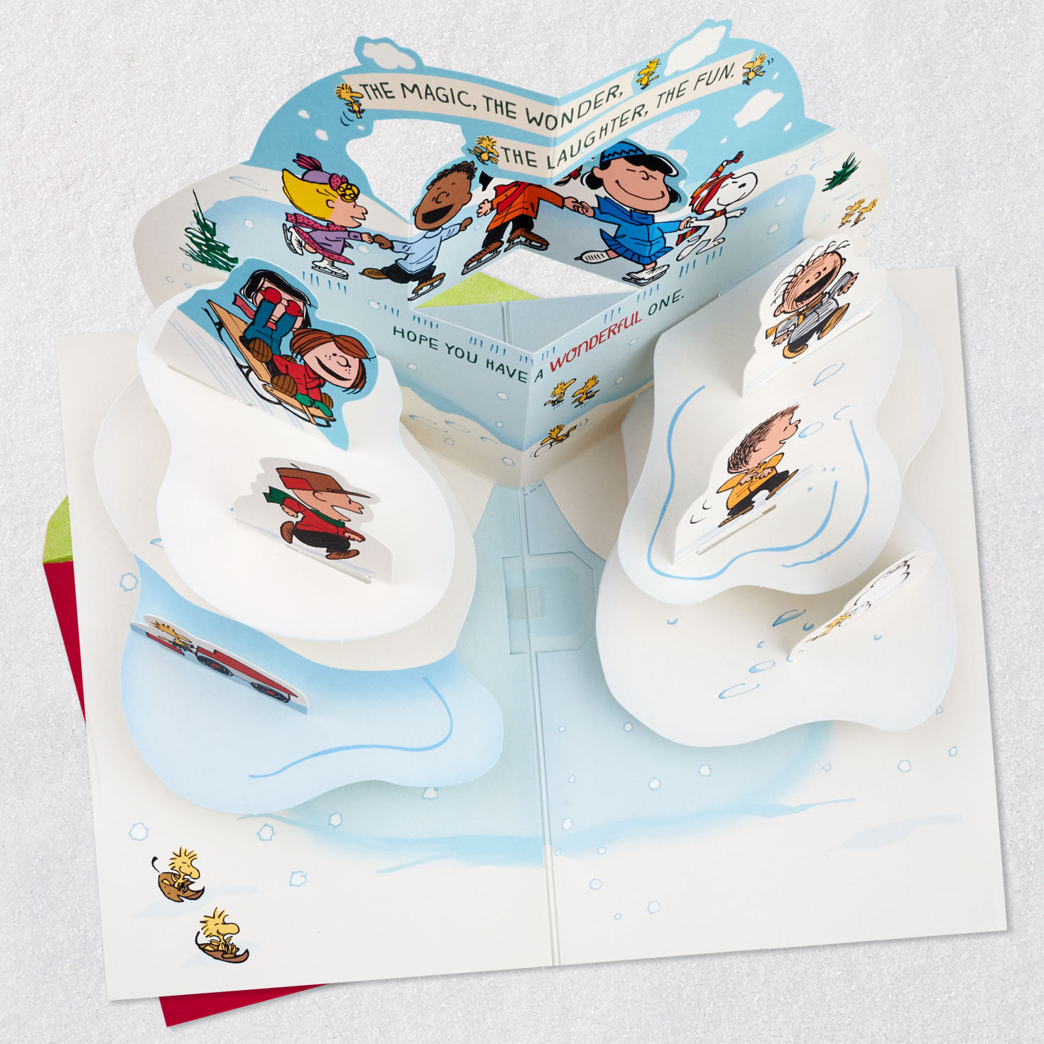 The Peanuts® Gang Jolly Ice Skating Musical 3D Pop-Up Christmas Card for only USD 9.59 | Hallmark