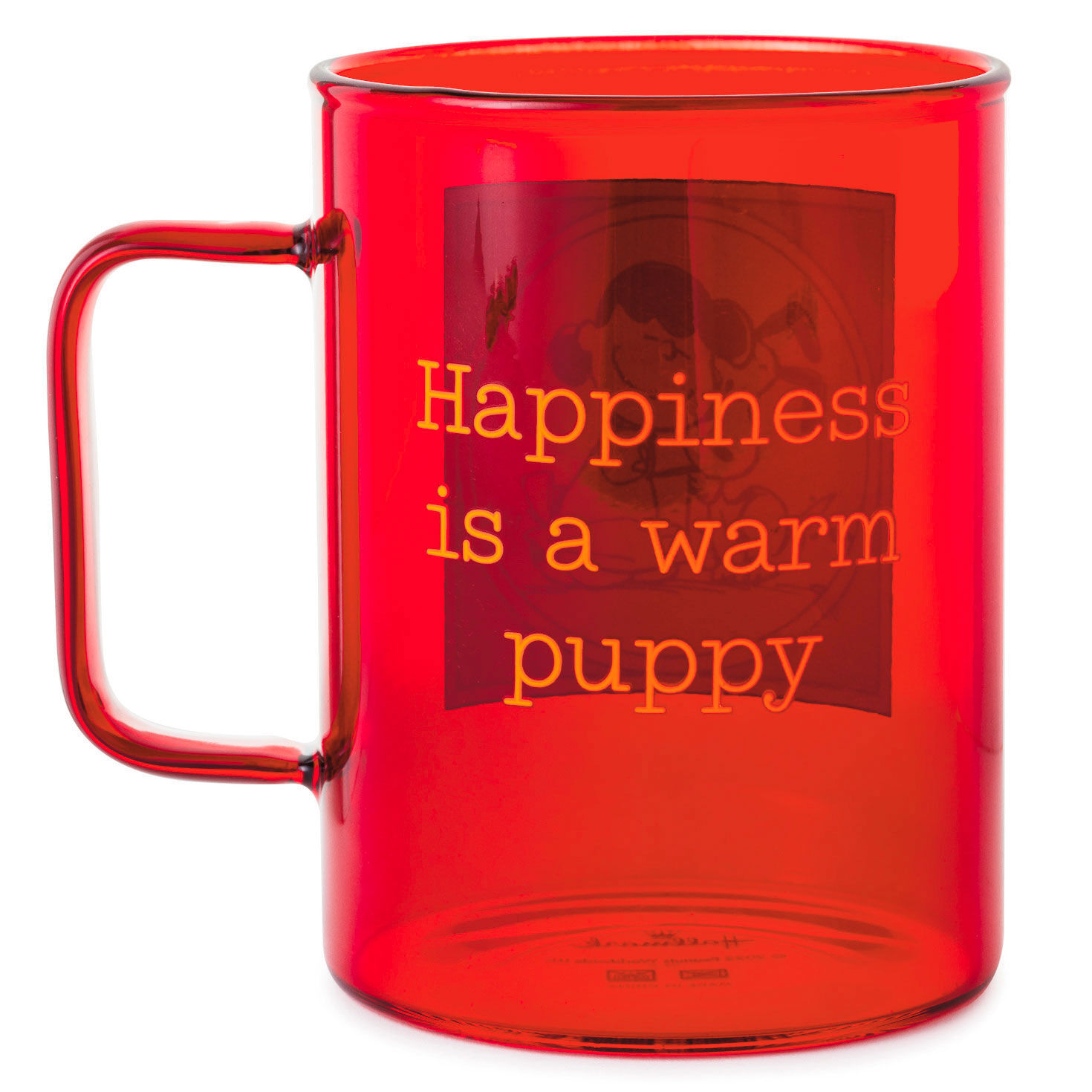 Peanuts&reg; Happiness Is a Warm Puppy Glass Mug, 20 oz., , large image number 2