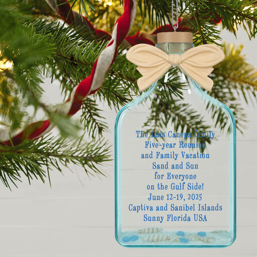 A Day at the Beach Personalized Text Ornament, 