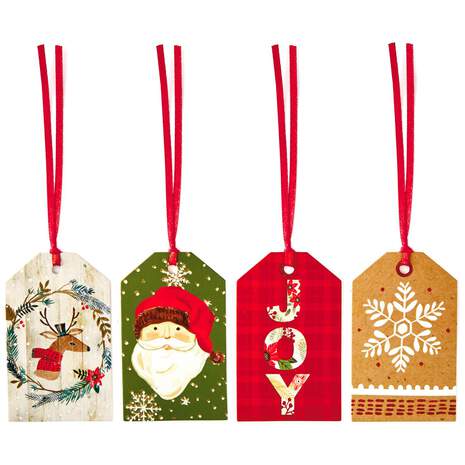 Cozy Christmas Gift Tags With Ribbons, Pack of 12, , large