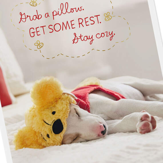 Disney Winnie the Pooh Sleeping Puppy Get Well Card, , large image number 4