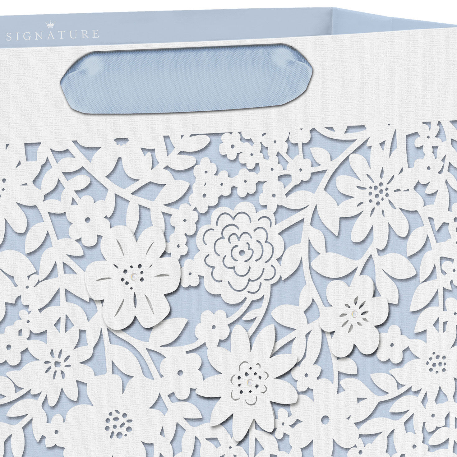 Laser-Cut Lacework Large Square Gift Bag Handle Detail image number 4