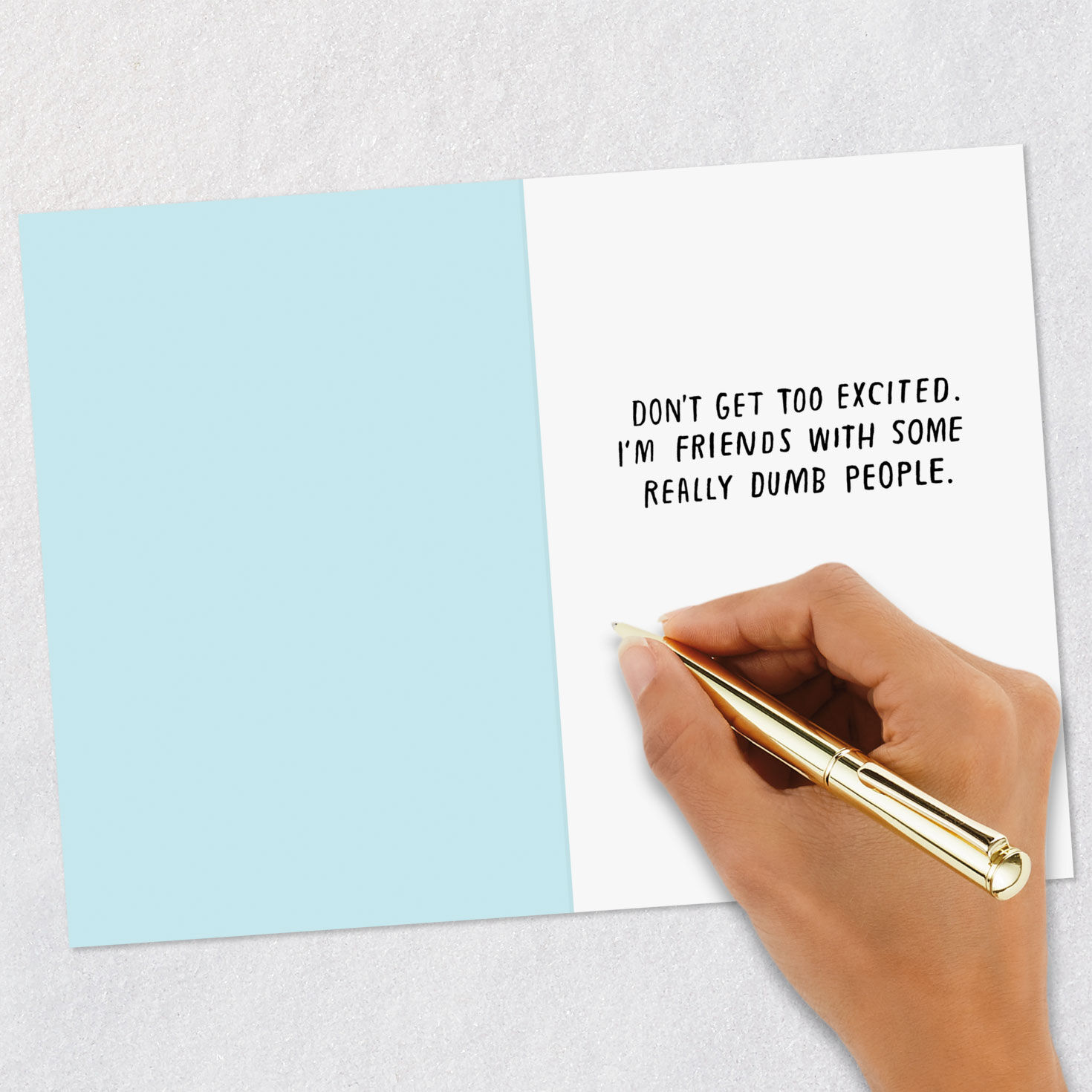 Whimsical Lettering on Blue Funny Birthday Card Signing card image number 6