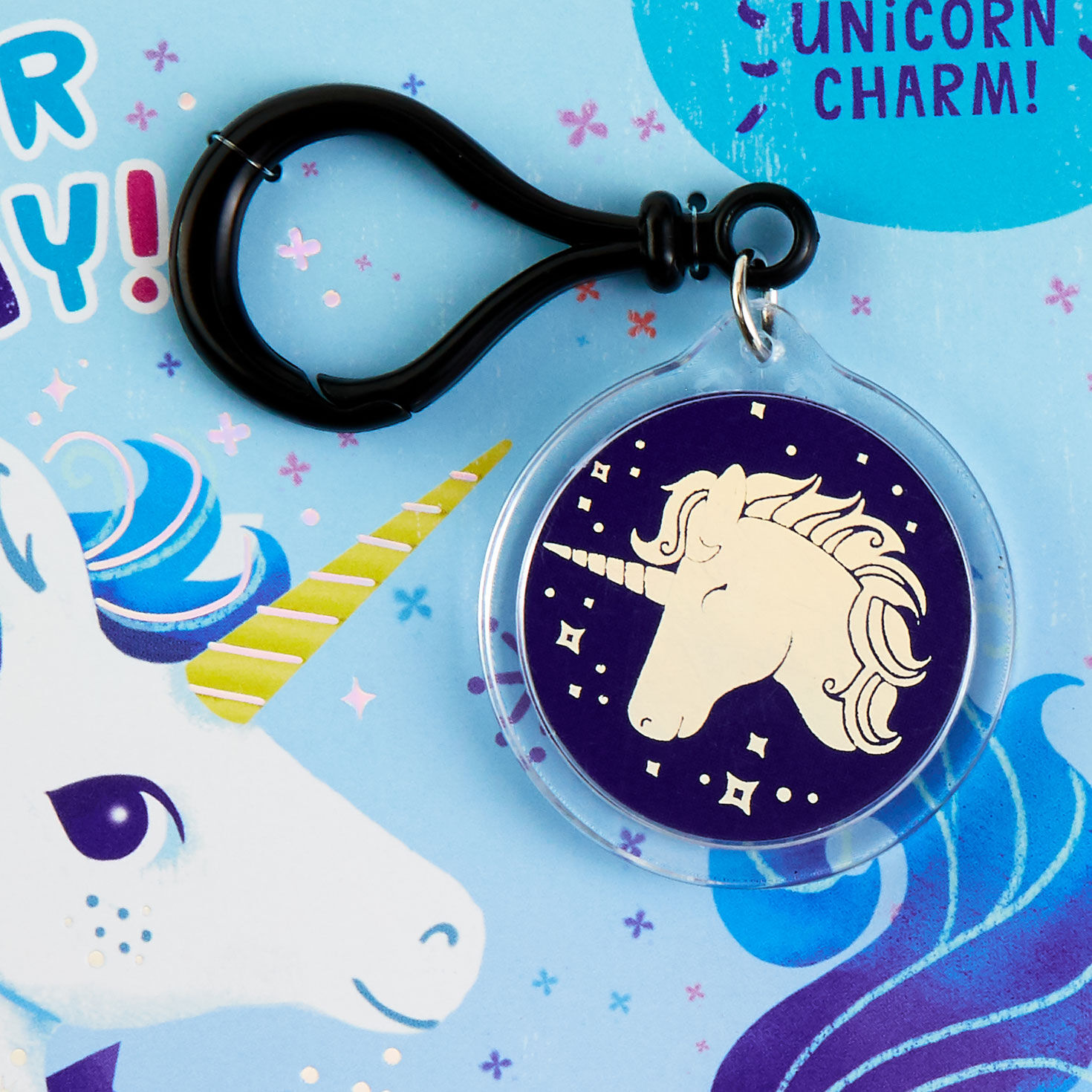 Kids Birthday Card With Unicorn Backpack Clip Card Front Detail image number 4