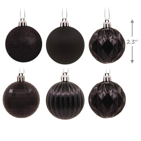 24-Piece Black Shatterproof Christmas Ornaments Set, , large image number 3