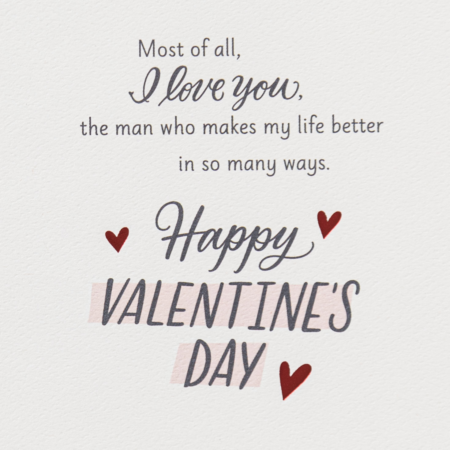 Hearts on Gray Valentine's Day Card for Husband Sentiment image number 2