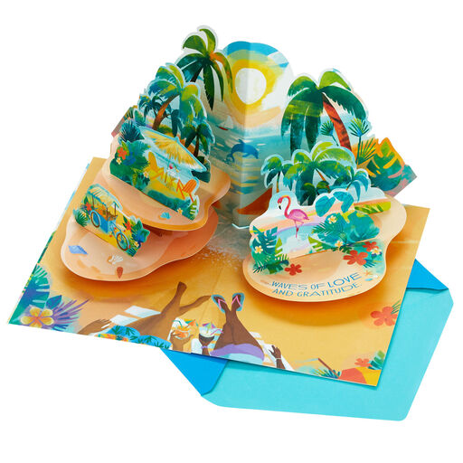 Waves of Love and Gratitude Romantic Pop-Up Father's Day Card, 