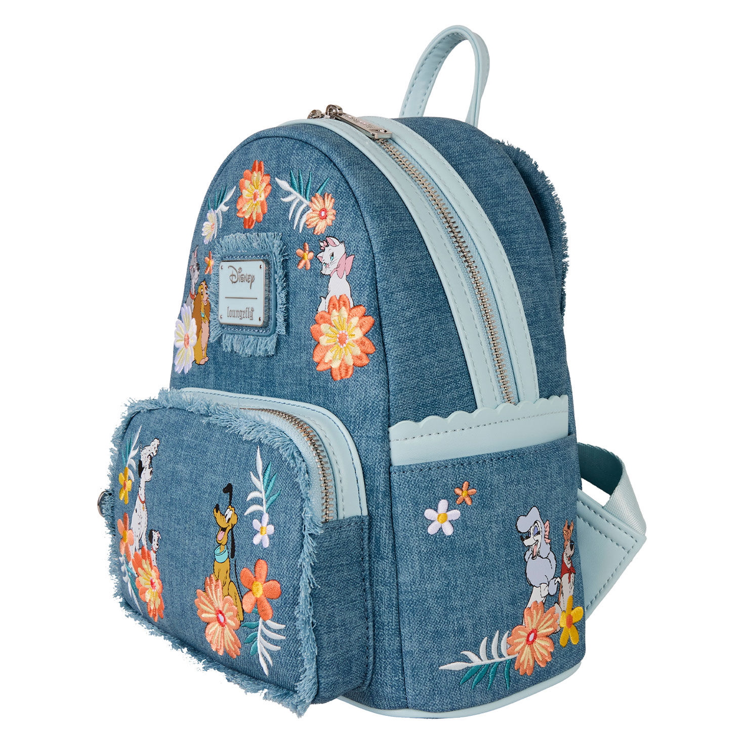 Loungefly Disney Dogs and Cats Denim Mini Backpack