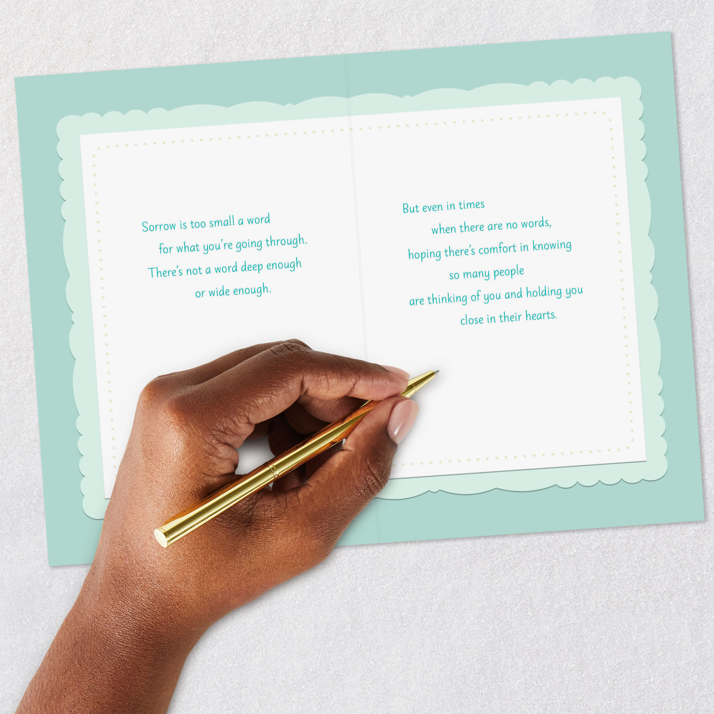 Water Lily Sympathy Card for Loss of Child Signing card image number 7