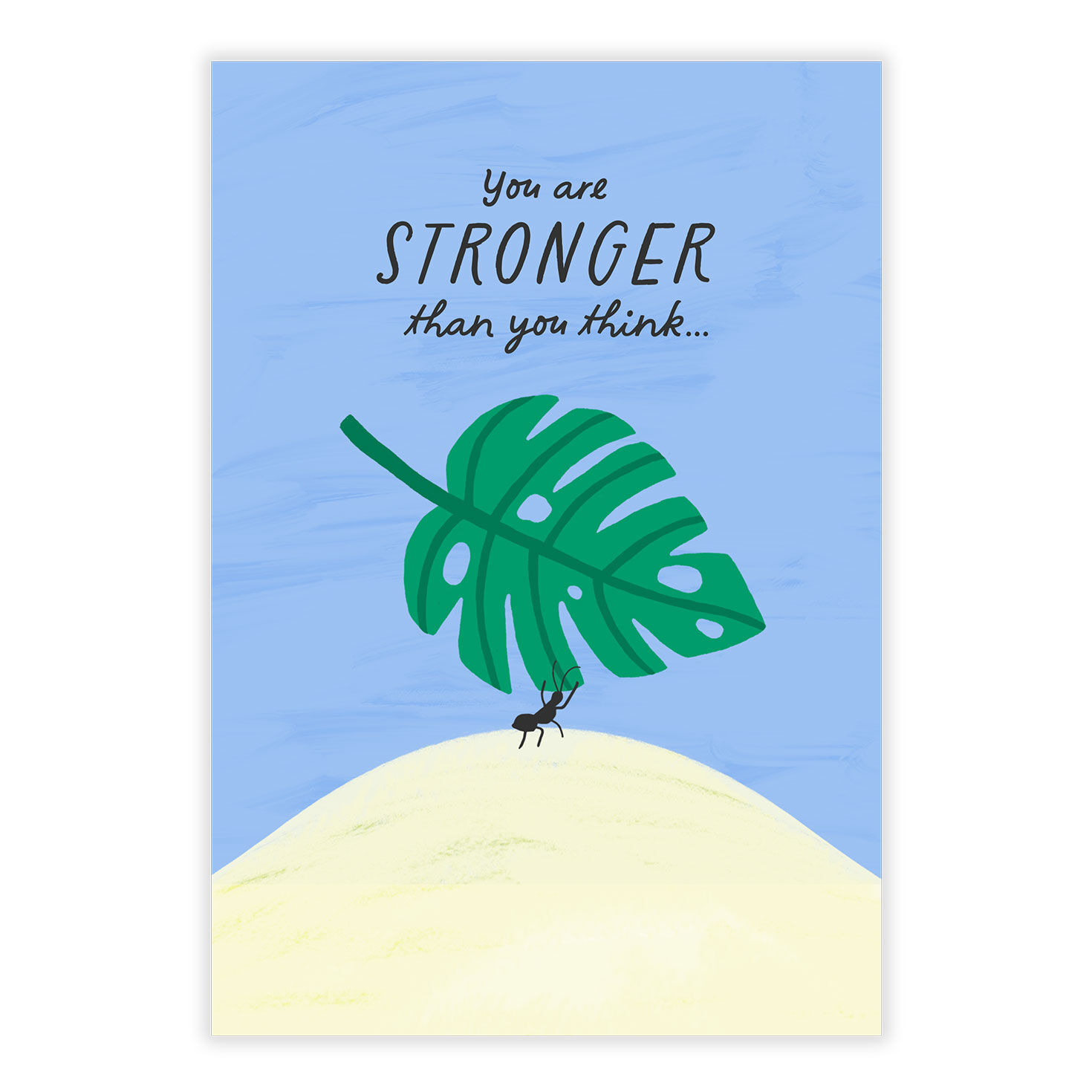 Ant Holding Leaf Personalized Encouragement Card front image number 2