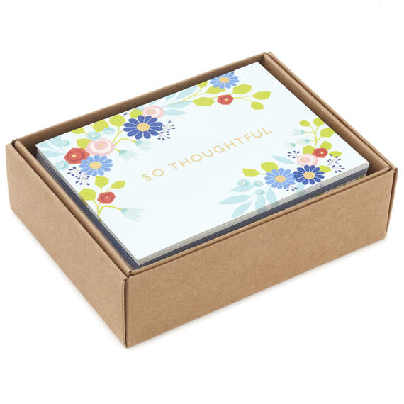 Folk-Art Floral Assorted Blank Thank-You Notes, Box of 36