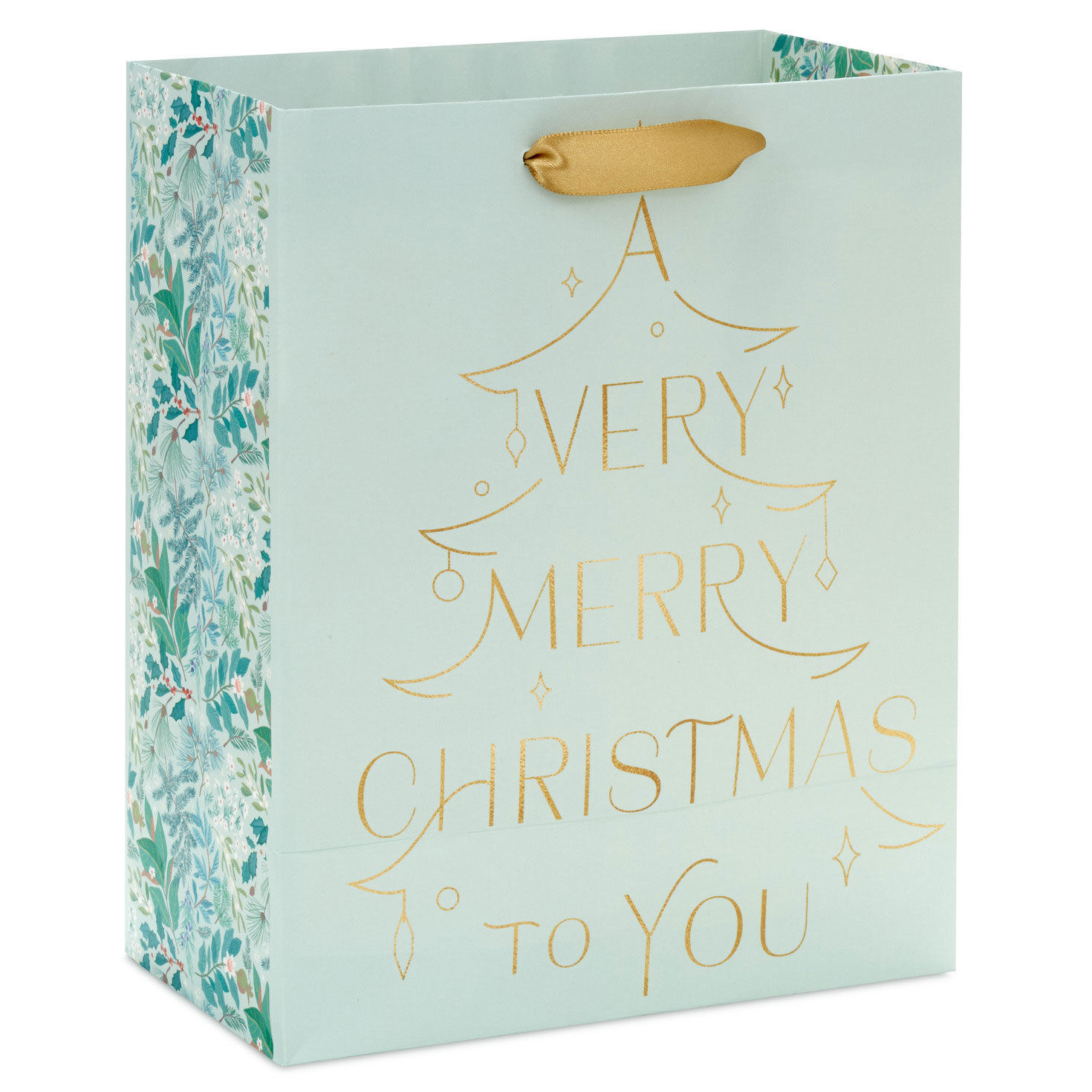 A Very Merry Christmas Mint Green Medium Gift Bag back image number 6