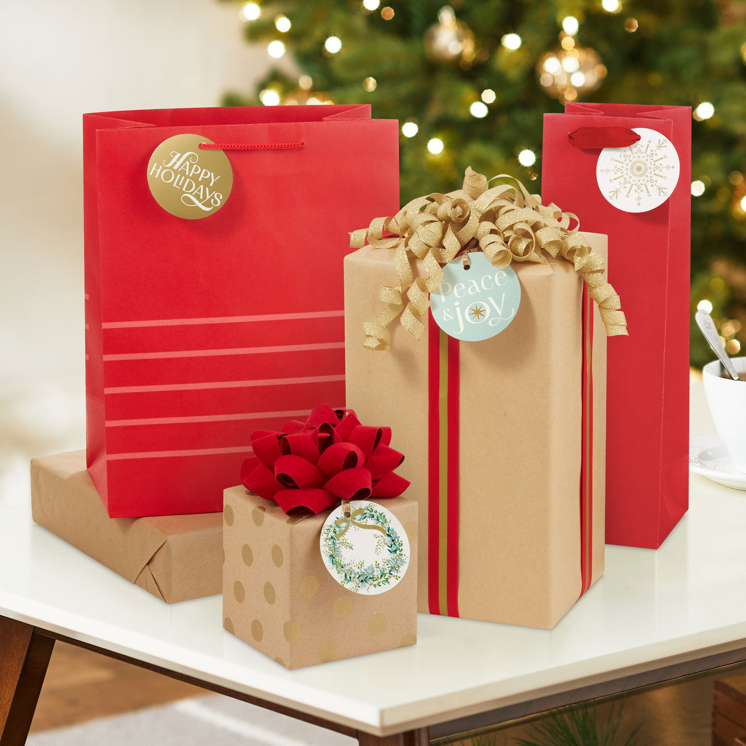 Peace and Joy 8-Pack Assorted Holiday Gift Tags in use image number 2