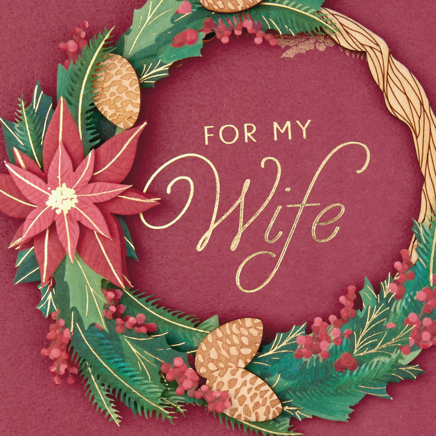 Wife Christmas Card With Removable Wreath Ornament  image number 4