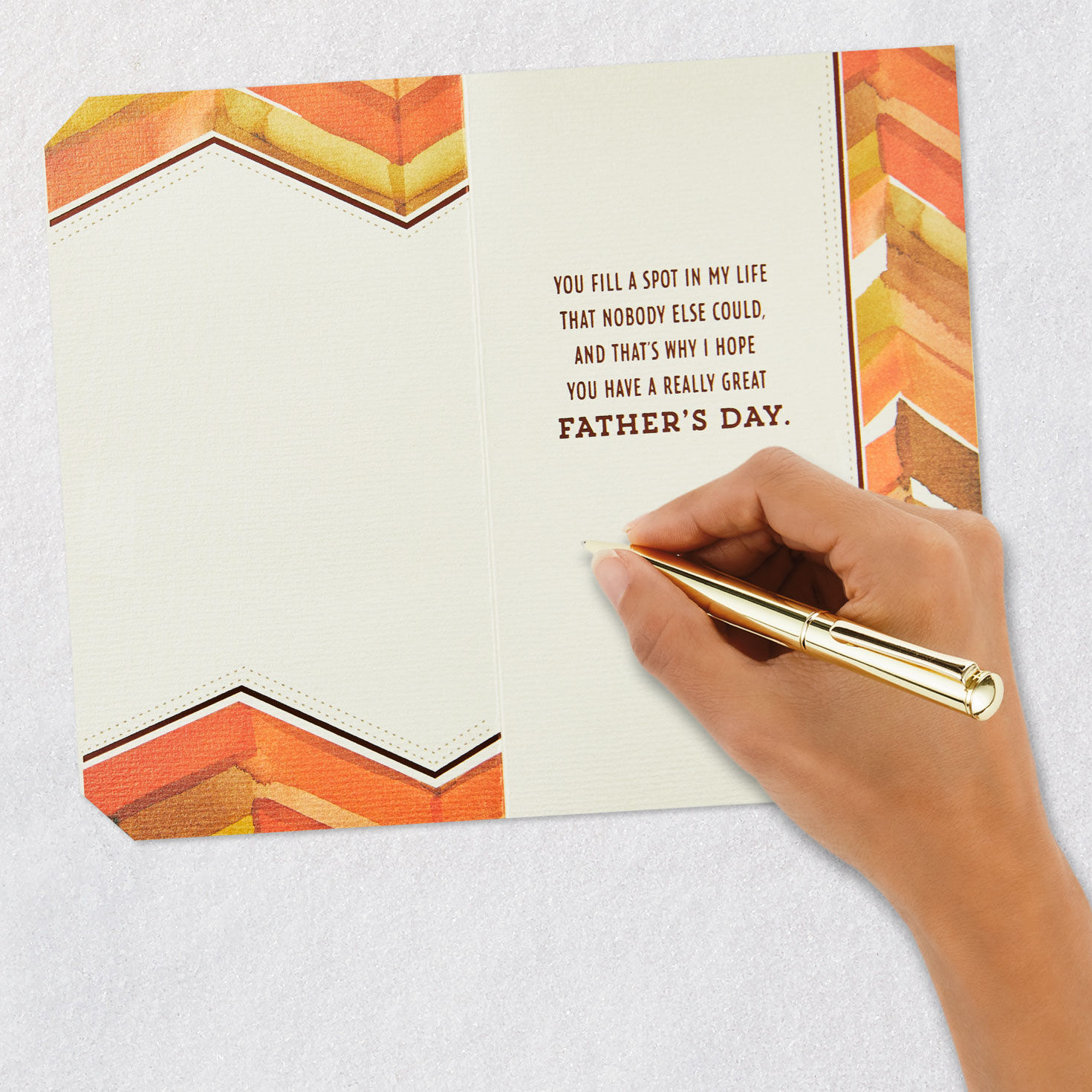 Watercolor Chevron Stripes Dad Father's Day Card Signing card image number 6