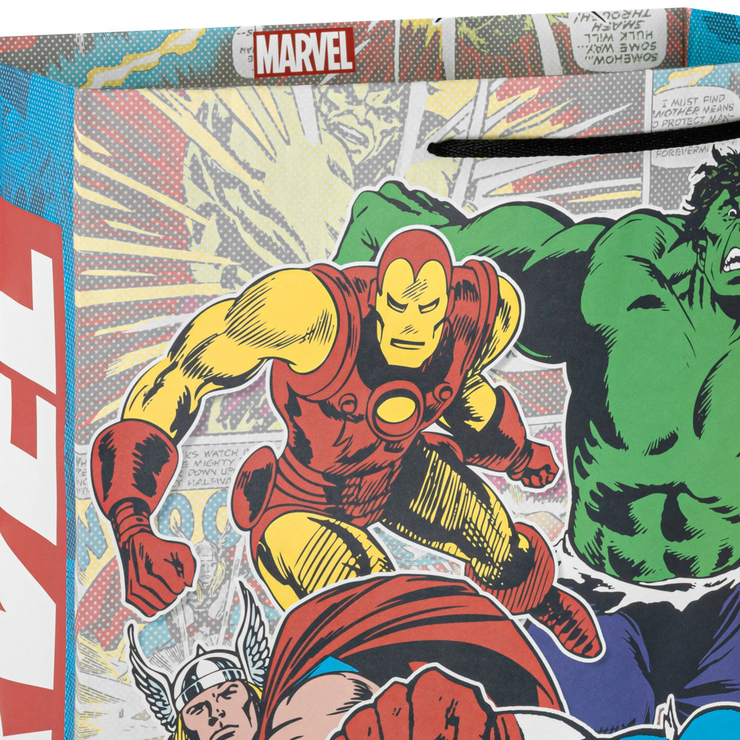 Marvel Comics Heroes and Villains Jumbo Gift Bag Handle Detail image number 4