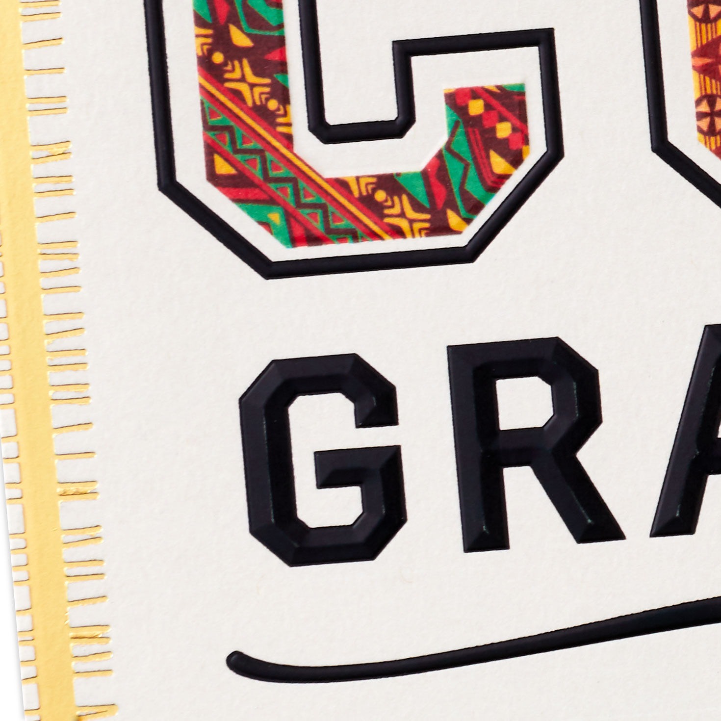 Gold Historic Black College Graduation Card Card Front Detail image number 4