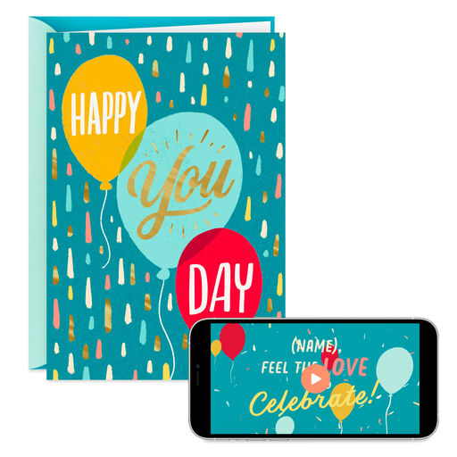 Happy You Day Balloons Video Greeting Birthday Card, 
