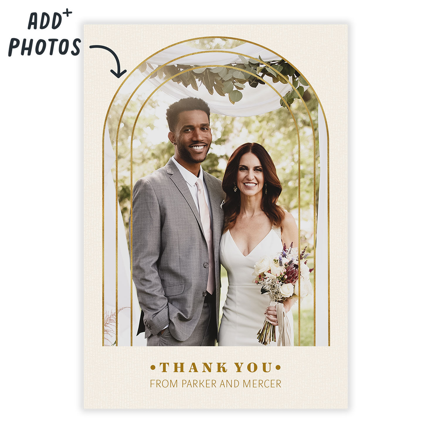 Personalized Elegant Wedding Anniversary Photo Card  image number 2