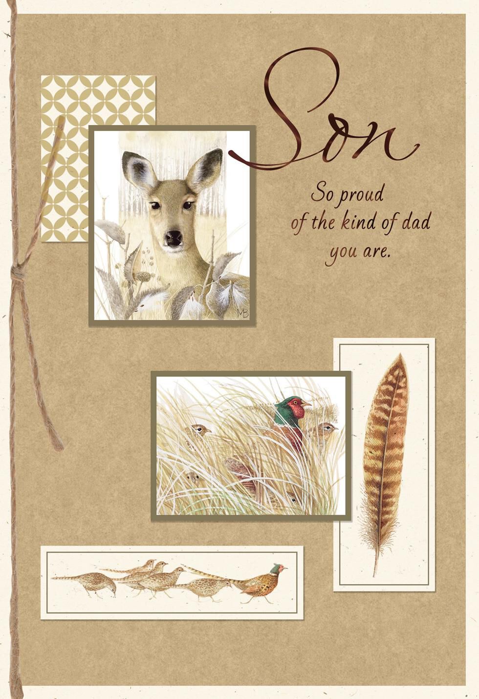 Marjolein Bastin Pheasant and Deer Father's Day Card for Son
