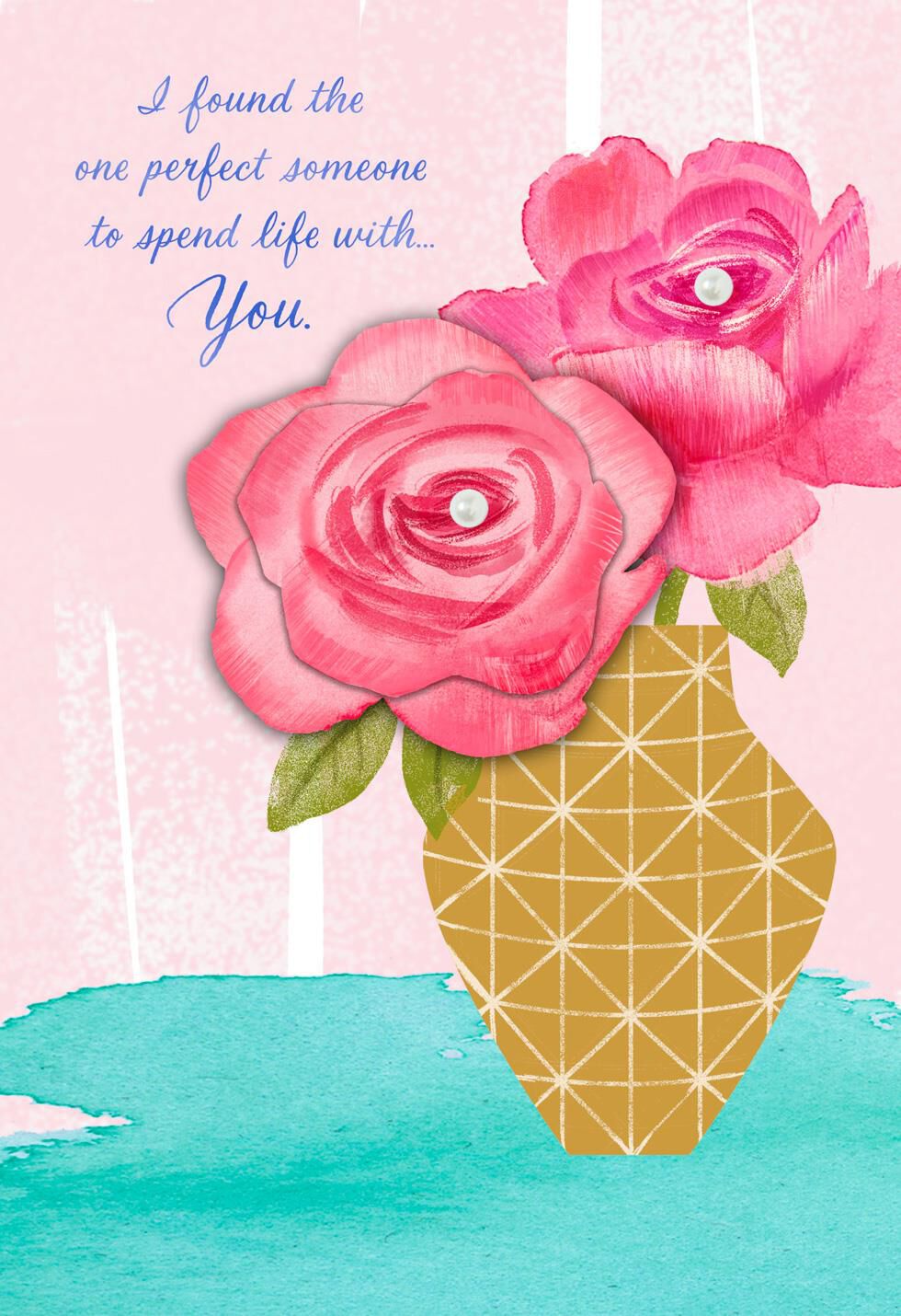Lucky Guy Flower Vase Romantic Mother's Day Card
