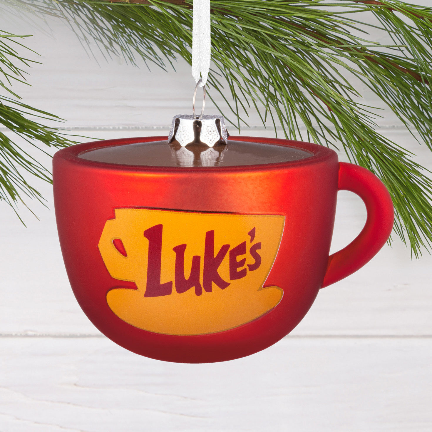 Gilmore Girls Luke's Coffee Mug Christmas Ornament hanging on tree image number 2