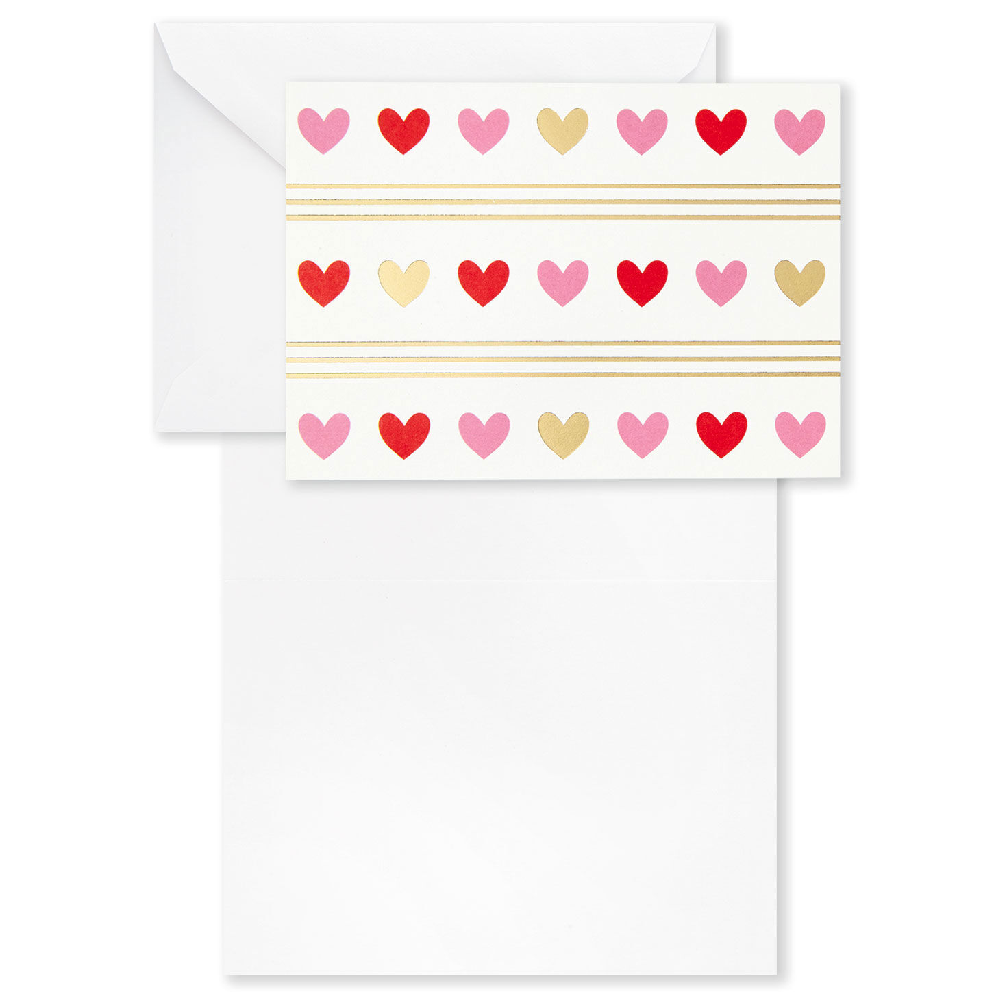 Hearts Aplenty Assorted Blank Note Cards card front with open card and envelope image number 5