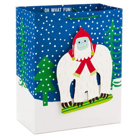 13" Joyful Stripes Christmas Gift Bag With Gift Tag, , large