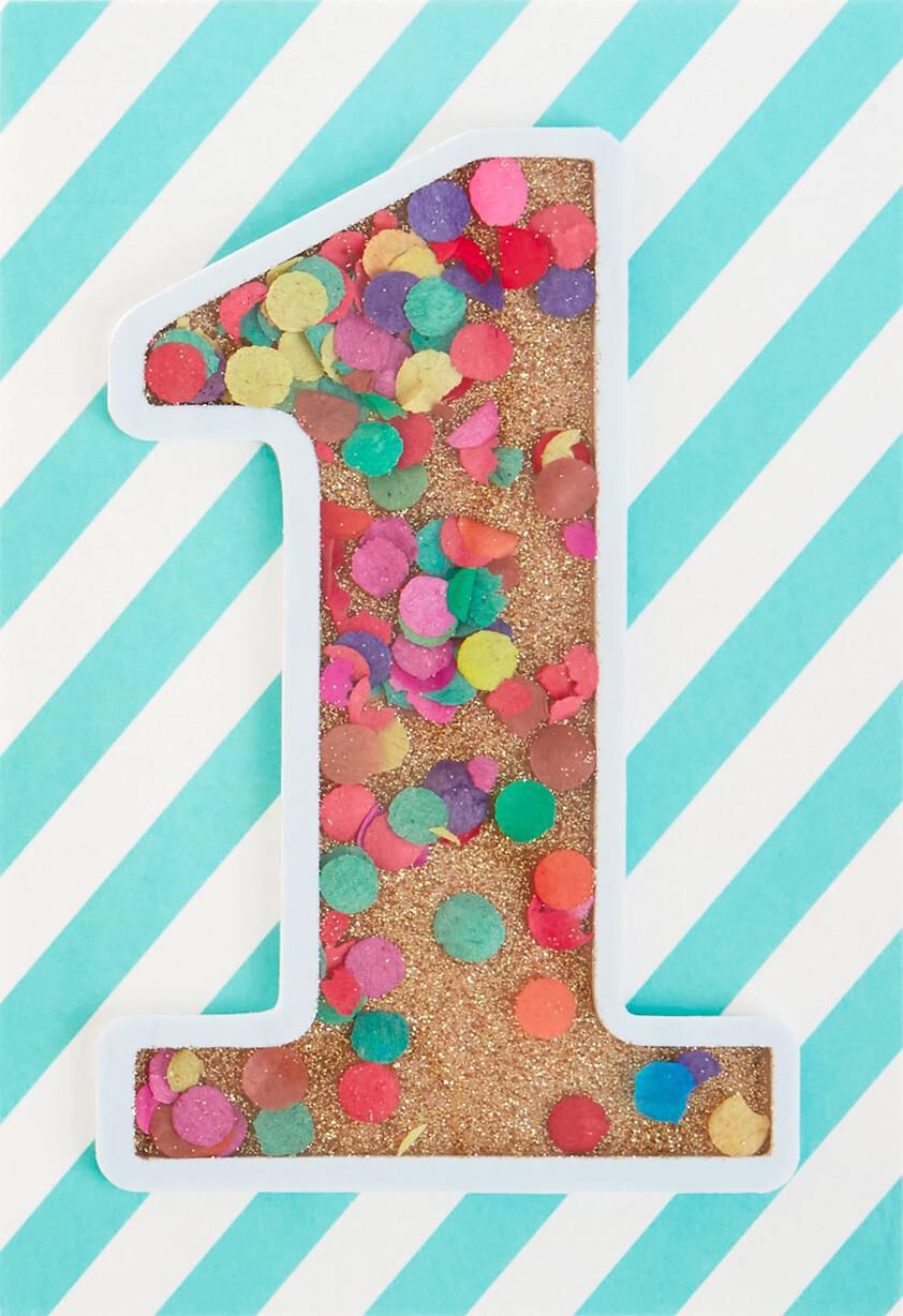 Being 1 Is Fun Confetti 1st Birthday Card