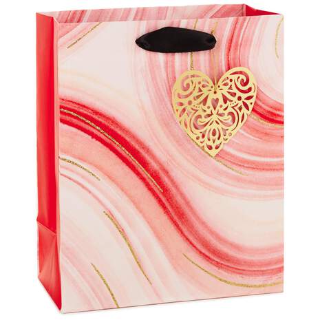 Marble Medium Gift Bag With Gift Tag, 9.6", , large