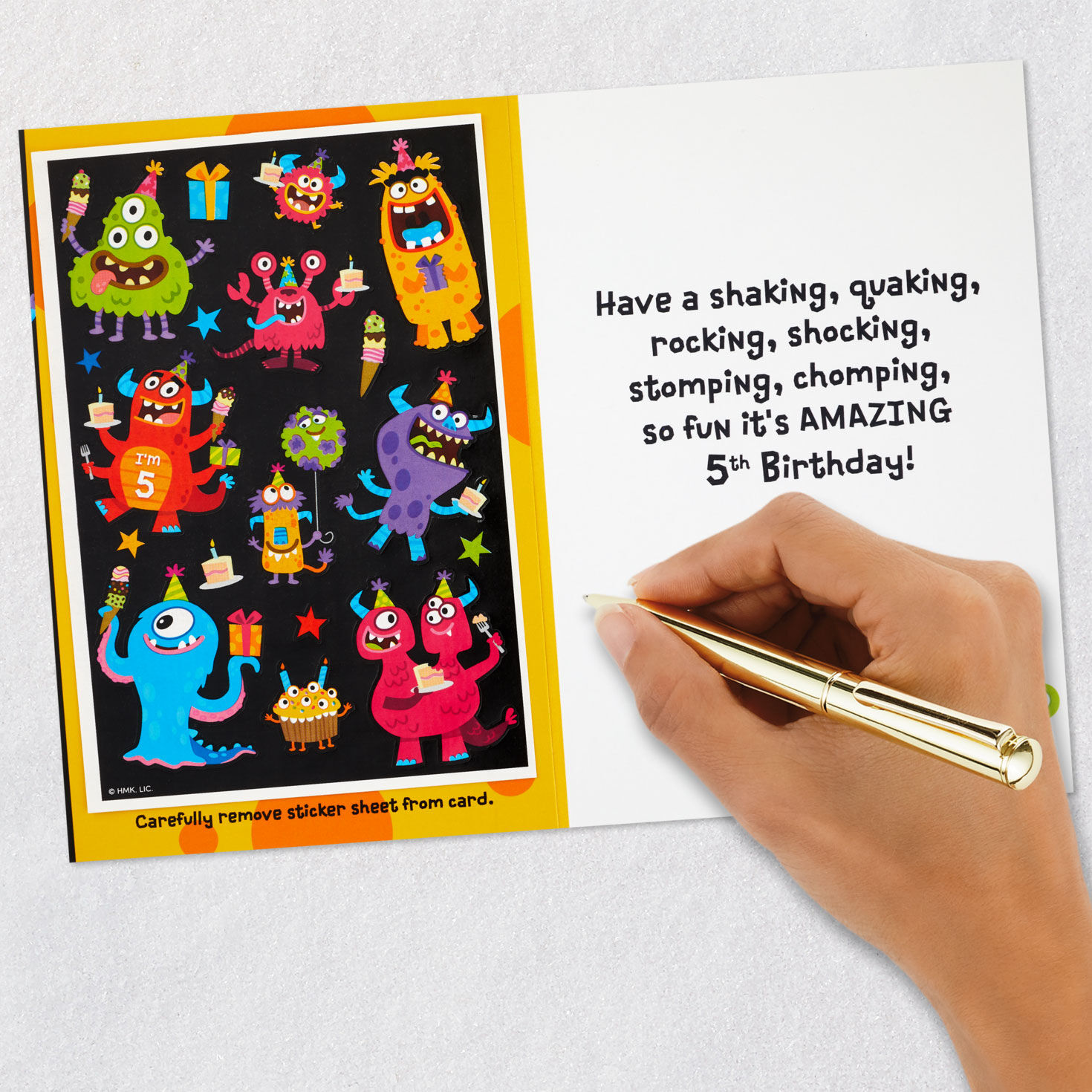 Cute Monsters 5th Birthday Card With Stickers Signing card image number 7