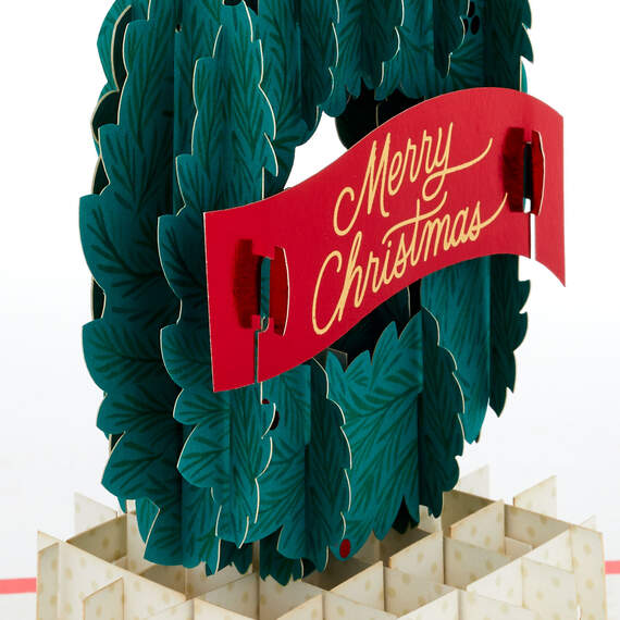 Merry Christmas Wreath 3D Pop-Up Christmas Card, , large image number 5