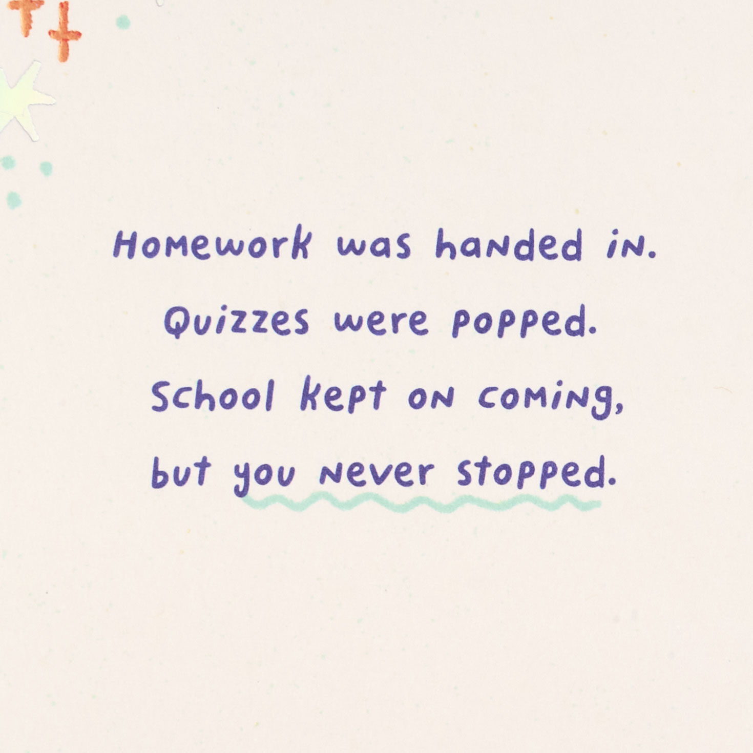 Smiley Face and Stars on Blue Grade School Graduation Card Sentiment image number 2