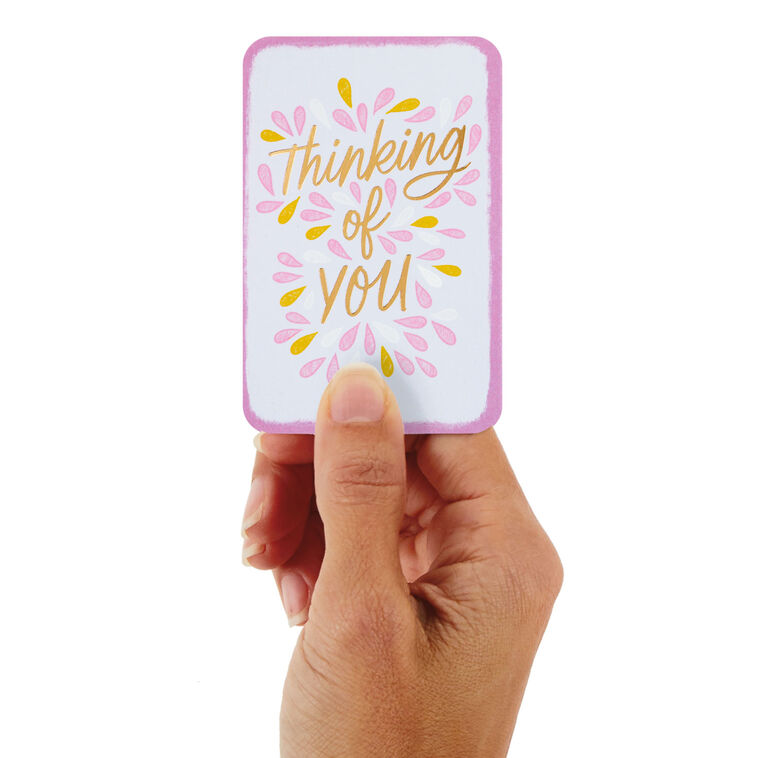 3.25" Mini Purple and Gold Leaves Blank Thinking of You Card