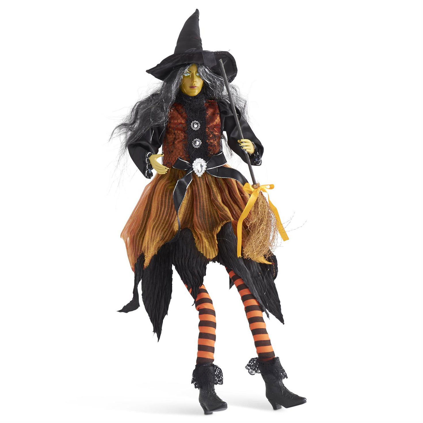 K&K Interiors Sitting Sybil Witch Posable Figurine, 28"