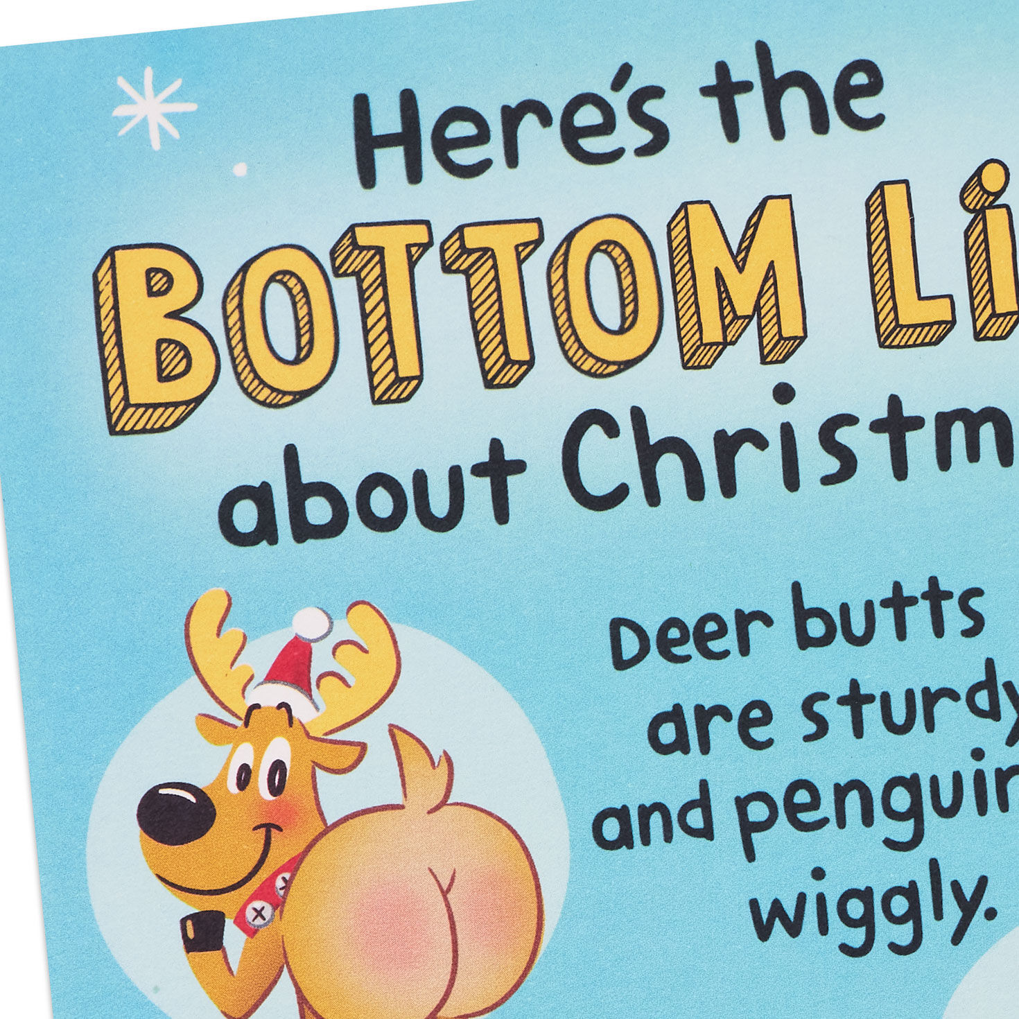 Cartoon Animal Butts Christmas Card Card Front Detail image number 6