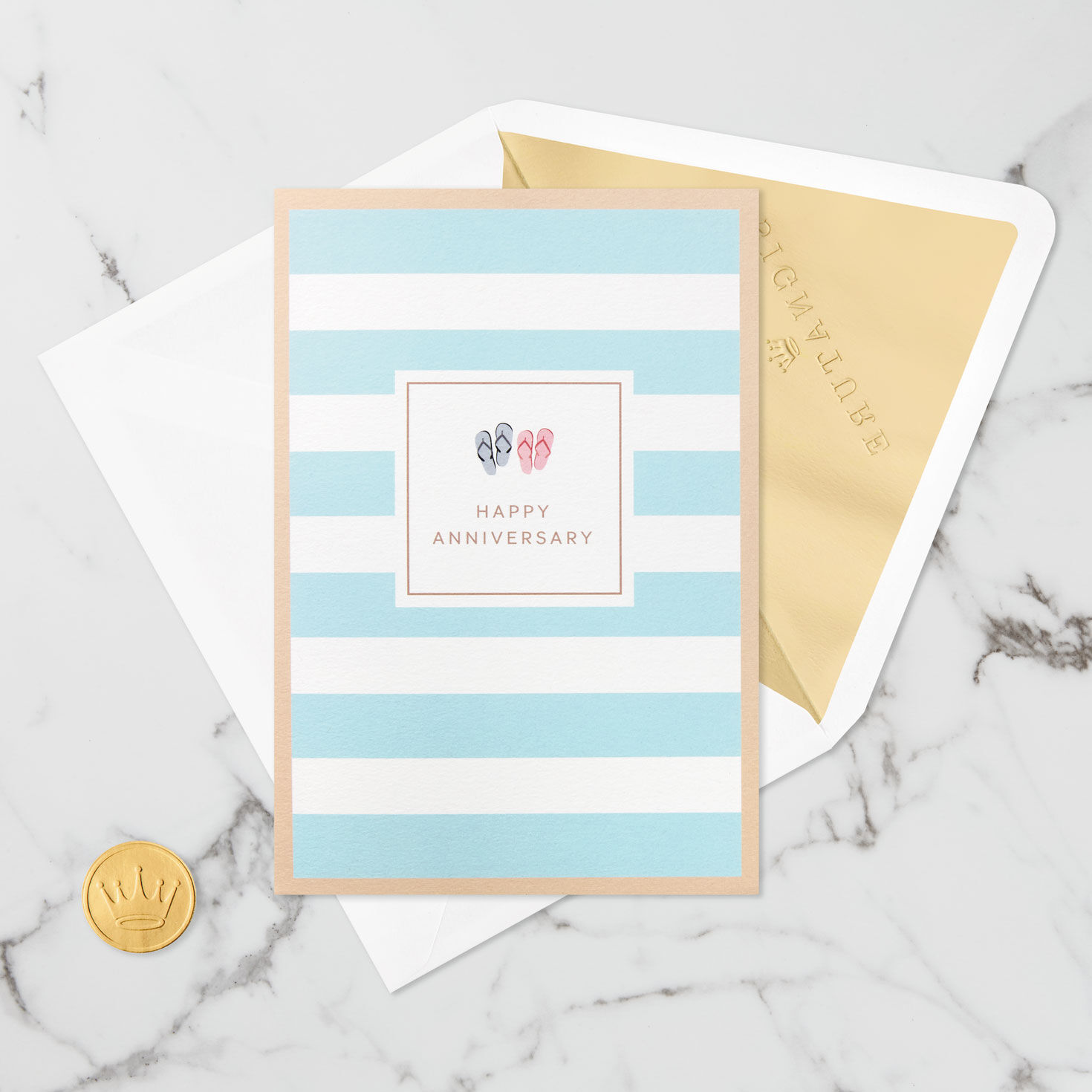 Tropical Beach Scene 3D Pop-Up Anniversary Card, , large image number 4