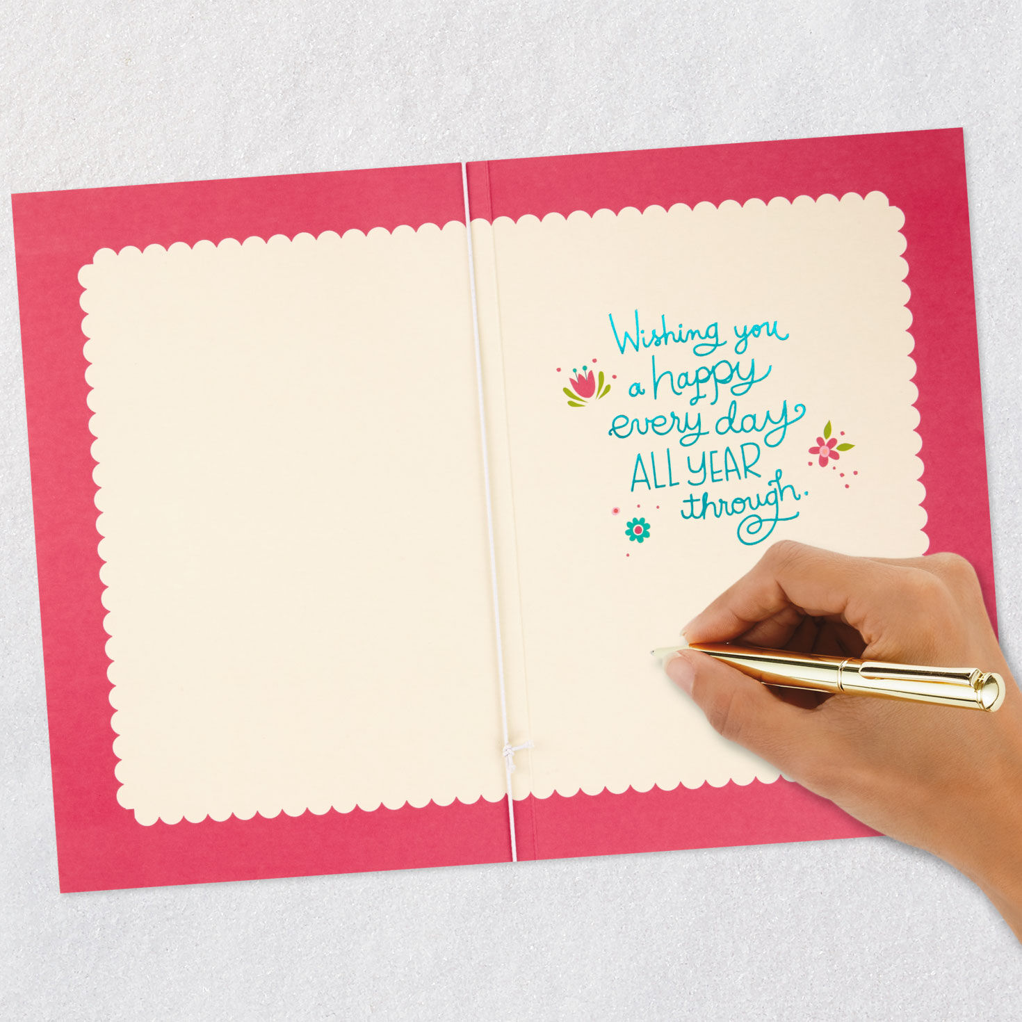 Snoopy With Flowers Mother's Day Card signing card image number 6